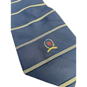 Vintage Tommy Hilfiger Neck Tie Navy Green Red 58” 100% Silk USA